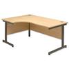 Sonix Contract Radial Desk Left Hand Grey Legs W1600xD1180xH720mm Maple Ref 34