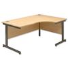 Sonix Contract Radial Desk Right Hand Grey Legs W1600xD1180xH720mm Maple Ref 34