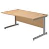 Sonix Contract Wave Desk Left Hand Silver Legs W1600xD1000-800xH720mm Maple Ref 34
