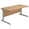 Sonix Contract Desk Rectangular Silver Legs W1600xD800xH720mm - 32