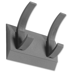 Acorn Linear Hat and Coat Wall Rack with Conclealed Fixings 2 Hooks Graphite Ref 427662