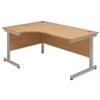 Sonix Contract Radial Desk Left Hand Silver Legs W1600xD1180xH720mm Oak Ref 34