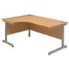 Sonix Contract Radial Desk Left Hand Silver Legs W1800xD1180xH720mm Oak Ref 34