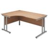 Sonix Style Radial Desk Left Hand Silver Legs W1800xD1180xH720mm Beech Ref 35