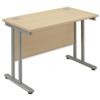 Sonix Style Return Desk Silver Legs W1000xD600xH720mm Maple
