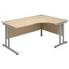 Sonix Style Radial Desk Right Hand Silver Legs W1600xD1180xH720mm Maple Ref 35