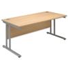 Sonix Style Desk Rectangular Silver Legs W1600xD800xH720mm Oak Ref 33