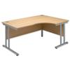 Sonix Style Radial Desk Right Hand Silver Legs W1800xD1180xH720mm Oak Ref 35