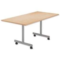 Sonix2 Basic Mobile Flip-Top Rectangular Table W1600xD800xH720mm Beech
