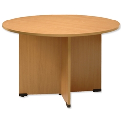 Sonix Boardroom Table Circular Wooden Legs Dia1200xH720mm Beech