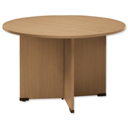 Sonix Boardroom Table Circular with Wooden Legs H720xDia1200mm Oak Ref 29