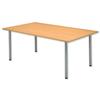 Sonix Boardroom Table Rectangular with Silver Legs W1800xD1200xH720mm Beech Ref 37