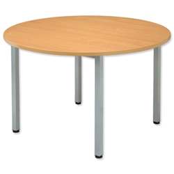 Sonix Boardroom Table Circular Dia1200xH725mm Silver Beech