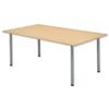 Sonix Boardroom Table Rectangular with Silver Legs W1800xD1200xH720mm Maple Ref 37