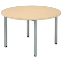 Sonix Boardroom Table Circular with Silver Legs Dia1200xH720mm Maple - Item image
