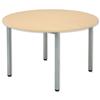 Sonix Boardroom Table Circular with Silver Legs Dia1200xH720mm Maple