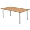 Sonix Boardroom Table Rectangular with Silver Legs W1800xD1200xH720mm Oak Ref 37