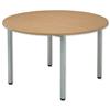 Sonix Boardroom Table Circular Silver Legs Dia1200xH720mm Oak