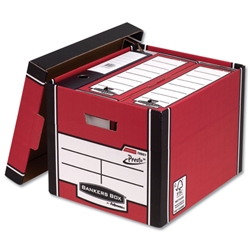 Fellowes R-Kive Premium A4 Storage Box 726 Archive  W330xD381xH298mm Red and White Ref 7260701 [Pack 10]