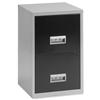 Filing Cabinet Steel Lockable 2 Drawers A4 Silver and Black