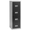 Filing Cabinet Steel Lockable 4 Drawers A4 Silver and Black