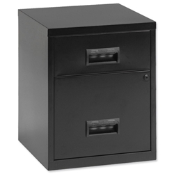 Pierre Henry Combi Filing Unit Cabinet Lockable 2 Drawers A4 W400xD400xH530mm Black Ref 095026