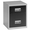 Pierre Henry Combi Filing Unit Cabinet Lockable 2 Drawers A4 W400xD400xH530mm Silver and Black Ref 095810