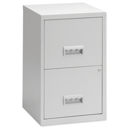 Pierre Henry Filing Cabinet Steel Lockable 2 Drawers A4 Maxi W400xD400xH660mm Grey Ref 095000
