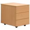 Sonix Mobile Pedestal Low 3-Drawer W400xD600xH600mm Beech