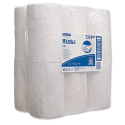 Wypall L10 Centrefeed Wiper Roll 200 Sheets of 185x380mm White Ref 7374 [Pack 12]