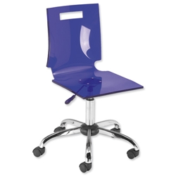 Influx Chiaro Office Chair Acrylic High Back W390xD420xH430-550mm Blue Ref 1025-1B HB Blu - Item image