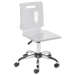 Influx Chiaro Office Chair Acrylic High Back W390xD420xH430-550mm Clear Ref 1025-1B HB Clr - Item image