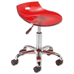 Influx Chiaro Stool Acrylic W380xD380xH390-510mm Red Ref 1009 Red - Item image