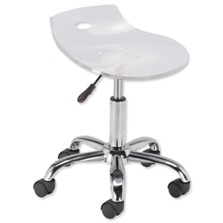 Influx Chiaro Stool Acrylic W380xD380xH390-510mm Clear Ref 1009 Clr - Item image
