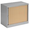 Bisley A4 EuroTambour Low Cupboard W800xD430xH695mm Silver Frame and Maple Shutters Ref ET408/06 MP arn