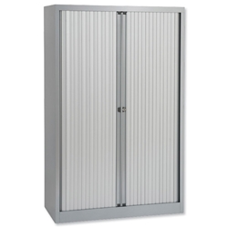 Bisley A4 EuroTambour 3 Shelves W1000xD430xH1600mm Black Frame Silver Shutters Ref ET410/16/3S.SL arn