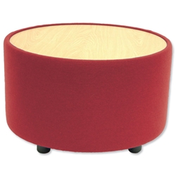 Adroit Tub Reception Table Cylindrical Omega Plus Fabric Diam.600xH380mm Wine Ref PS1040RWn