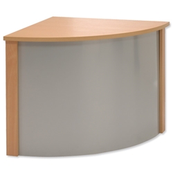 Trexus Wood Reception Furniture, Corner Desk W800xD300xH370mm Silver and Beech
