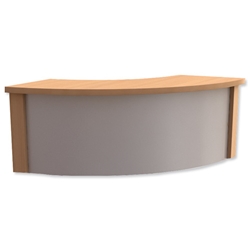 Trexus Reception Corner Desk Riser W800xD300xH370mm Silver and Beech
