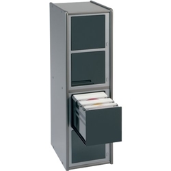 Compucessory CD Storage Tower MDF One Touch 400 Capacity 207x270x703 mm Dark Silver Ref CCS45010