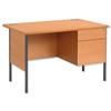 Trexus Basics Desk Rectangular with 2 Drawer Filing Pedestal - 461390
