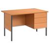 Trexus Basics Desk Rectangular with 3 Drawer Filing Pedestal - 461406