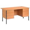 Trexus Basics Desk Rectangular with 2 Fixed Pedestals - 461448