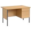 Trexus Basics Desk Rectangular with 2 Drawer Filing Pedestal - 461536