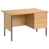 Trexus Basics Desk Rectangular with 3 Drawer Filing Pedestal - 461544