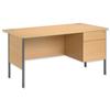 Trexus Basics Desk Rectangular with 2 Drawer Filing Pedestal - 461560