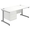 Sonix 3D Fixed Filing Pedestal for Under Desk 3-Drawer W440xD525xH490mm White