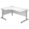 Sonix Contract Radial Desk Left Hand Silver Legs W1600xD1160xH720mm White