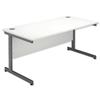 Sonix Contract Desk Rectangular Grey Legs W1600xD800xH720mm White