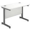 Sonix Contract Return / Extension Desk Grey Legs W1000xD600xH720mm White